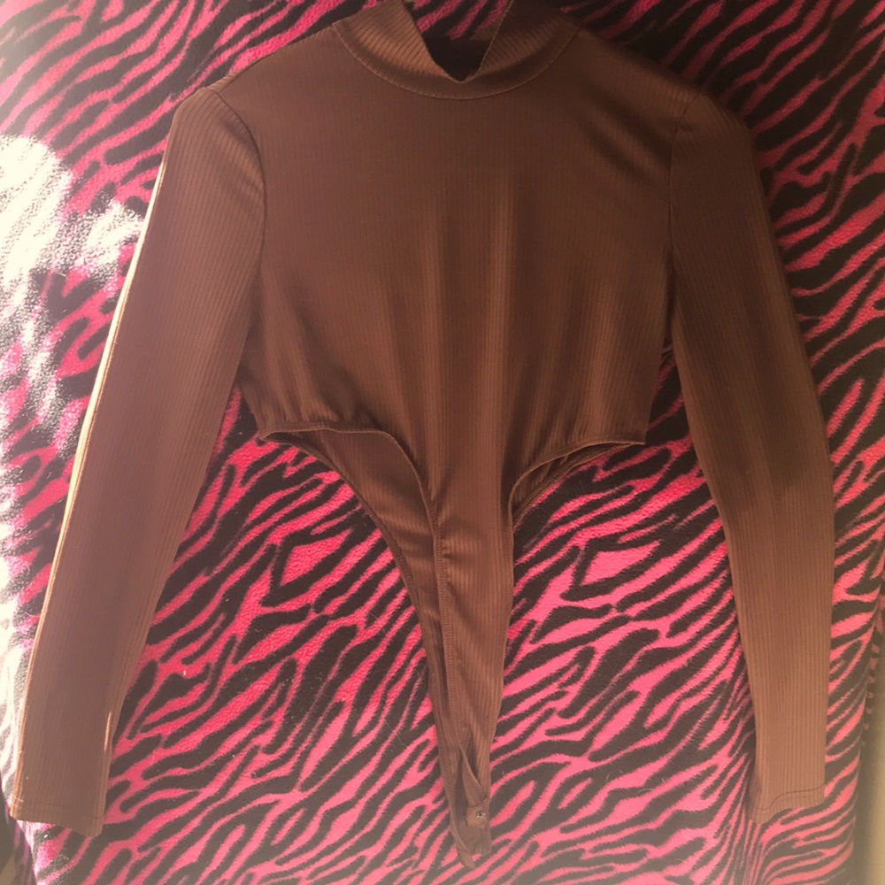 SHIEN brand mock neck high cut bodysuit